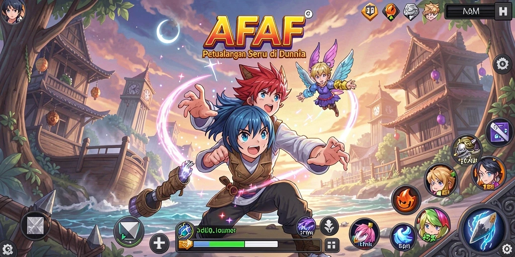Tampilan gameplay menarik dalam dunia Anime yang penuh warna.