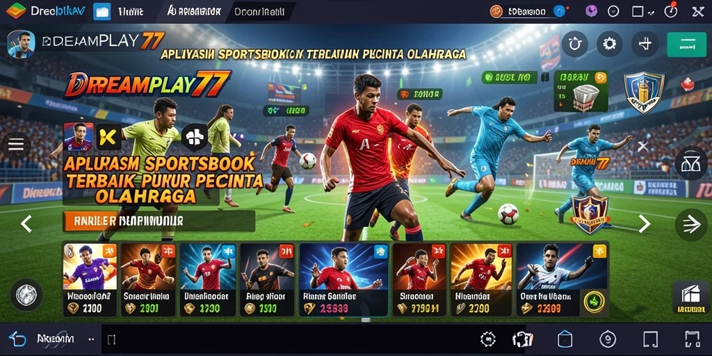 Screenshot utama DREAMPLAY77 menunjukkan antarmuka taruhan olahraga yang menarik.