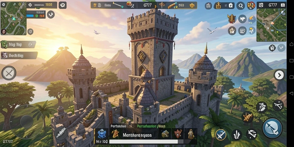 Tampilan gameplay GT777 yang seru dalam pertahanan menara.