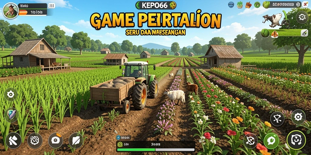 Tangkapan layar menampilkan gameplay pertanian yang menarik dan interaktif.