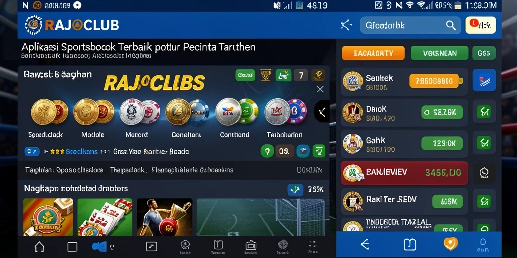 Tampilan antarmuka aplikasi RAJACLUB yang menarik dan mudah digunakan.