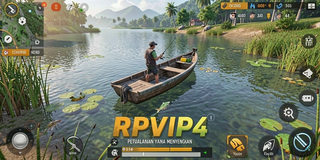 Screenshot menunjukkan pemain sedang menangkap ikan besar di RPVIP4.