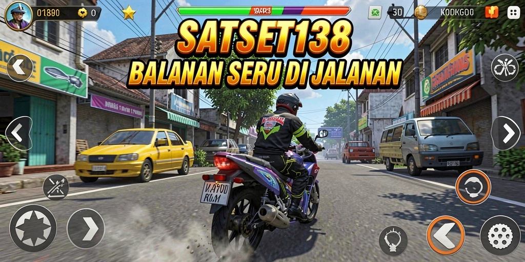 Screenshot SATSET138 menampilkan mobil balap di lintasan yang menegangkan.