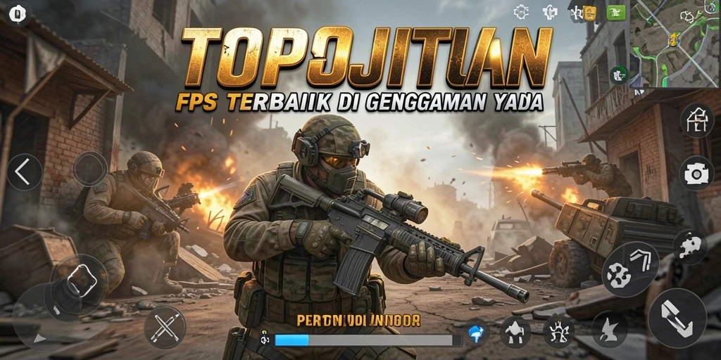Screenshot gameplay yang menampilkan aksi tembak-menembak seru di TOPJITU.